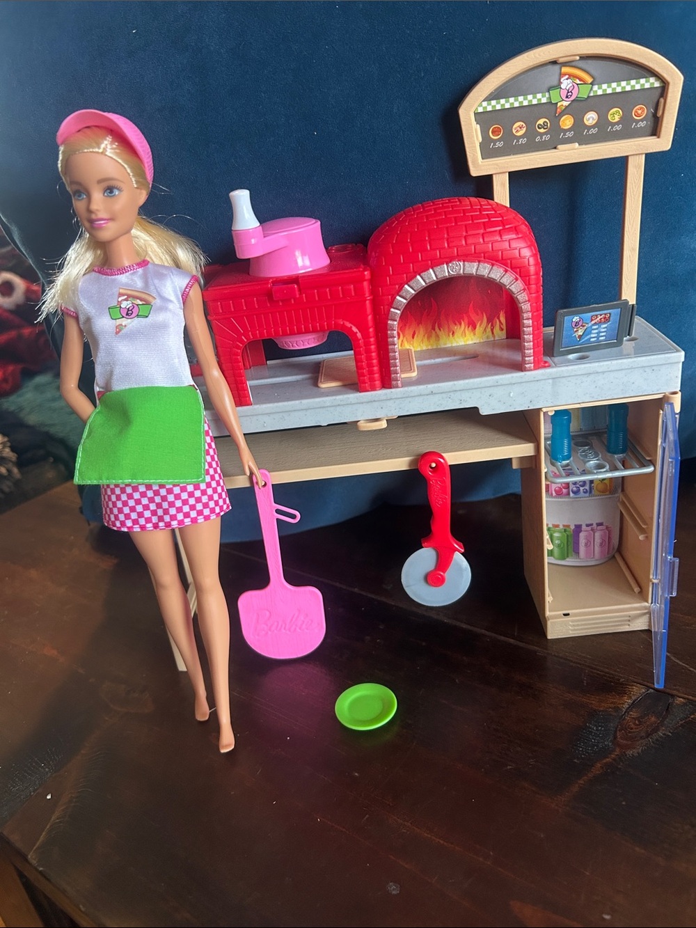 Barbie Pink, Red & Green Pizza Kitchen Playset with Doll and Accessories